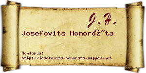 Josefovits Honoráta névjegykártya